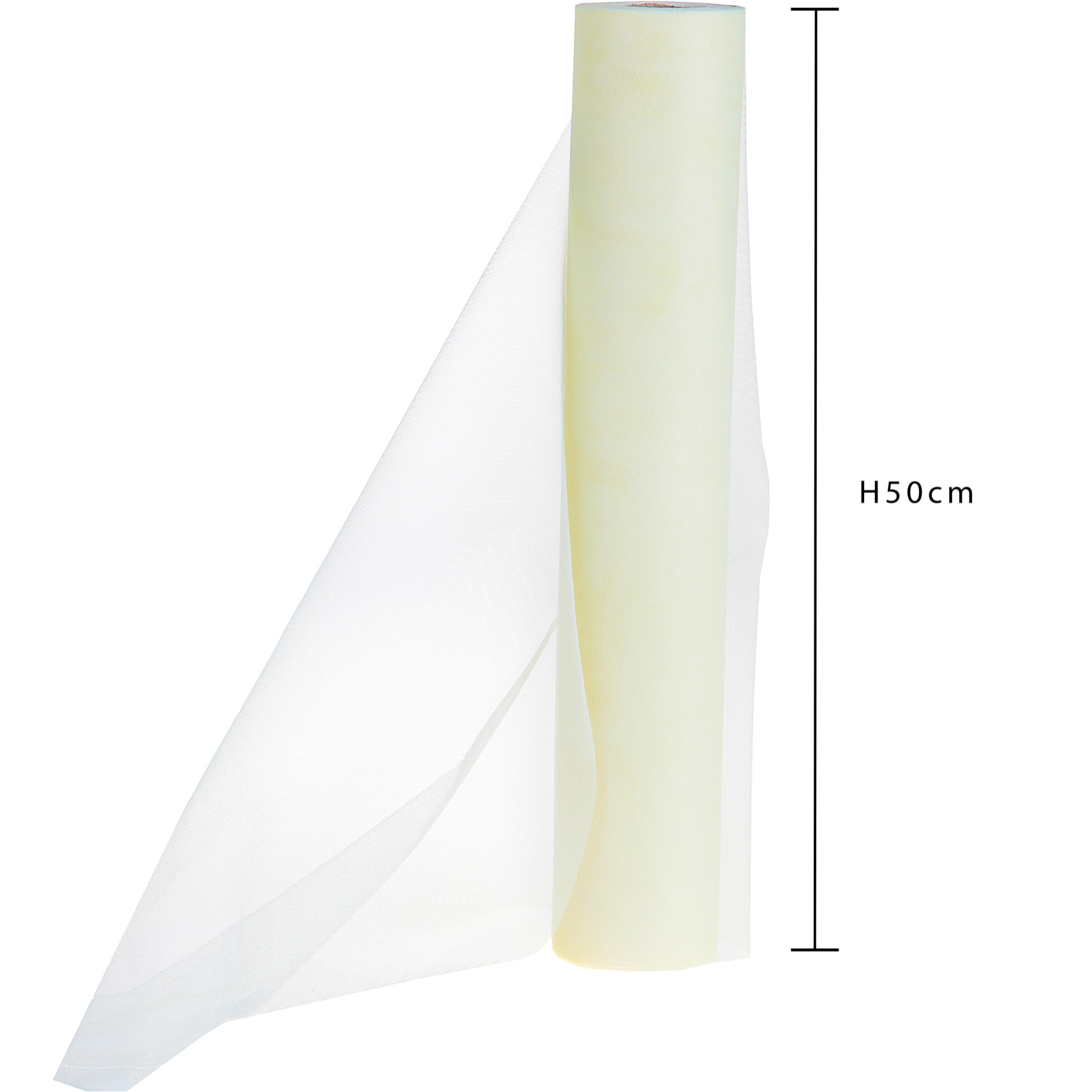 Bobina Tulle 50 Cm 30 Mt - Pezzi 1 - 5X20X5cm - Colore: Bianco - Bianchi Dino - Decorazioni Varie