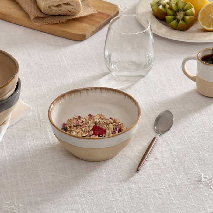 Bol Kate blanc et beige 48cl