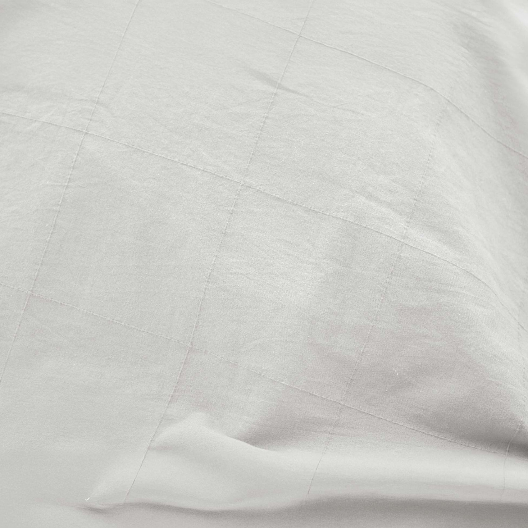 Drap-housse en coton lavé motif carreaux jacquard - Blanc