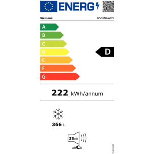 Congélateur armoire SIEMENS GS58NAWDV IQ500 varioZone