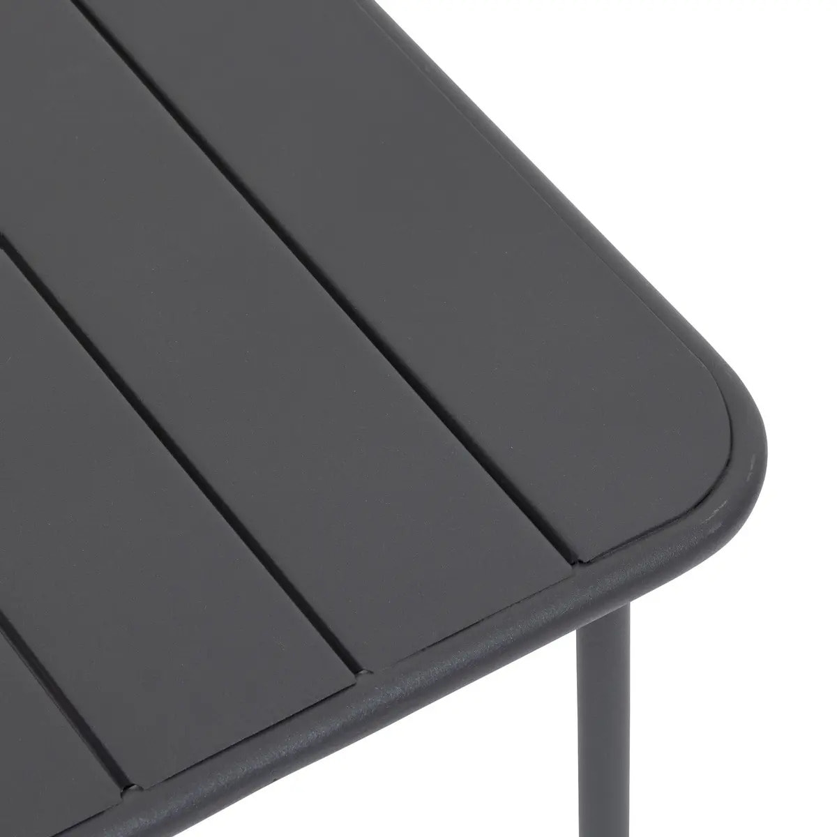 Table basse de jardin carrée "Phuket" graphite en acier traité en époxy