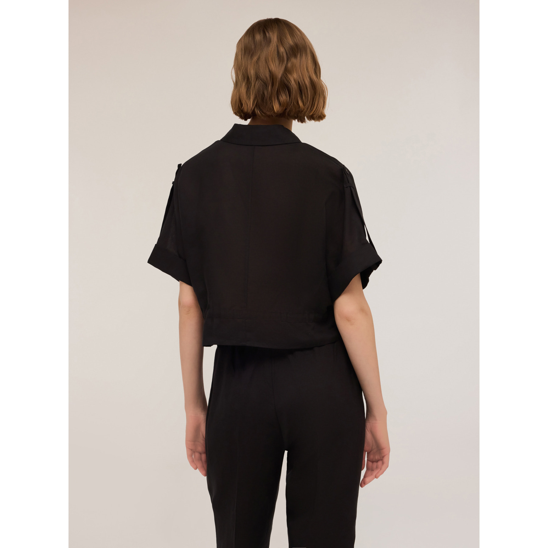 Motivi - Camisa estilo kimono con cordón ajustable - Negro