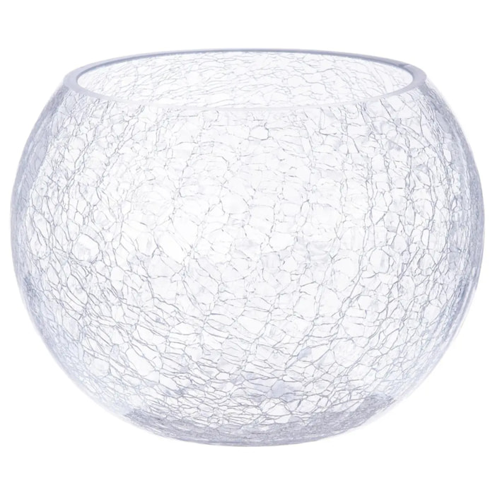 Vase boule verre craquelé H15cm