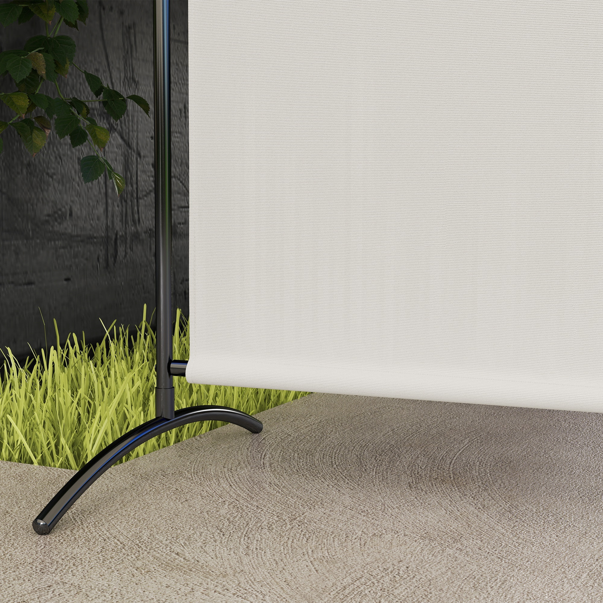 Paravent Extérieur à Panneau Unique, Séparateur de Pièce de 180H cm avec Protection UV30+, Panneau Brise-Vue avec Base Stable pour Intérieur et Extérieur, Beige