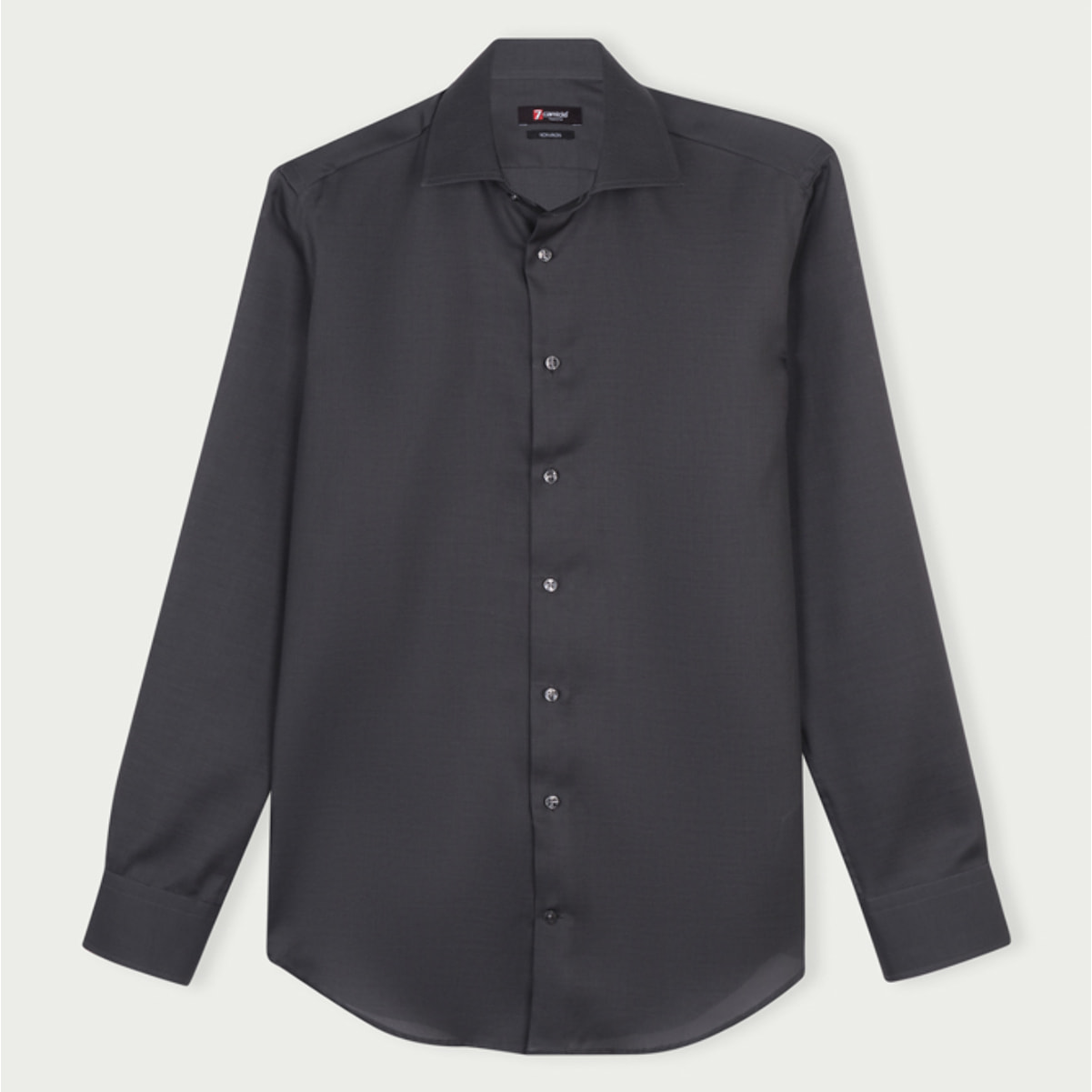 Camicia Uomo 1 Bottone Francese Slim Armaturato Care Free Grigio Scuro