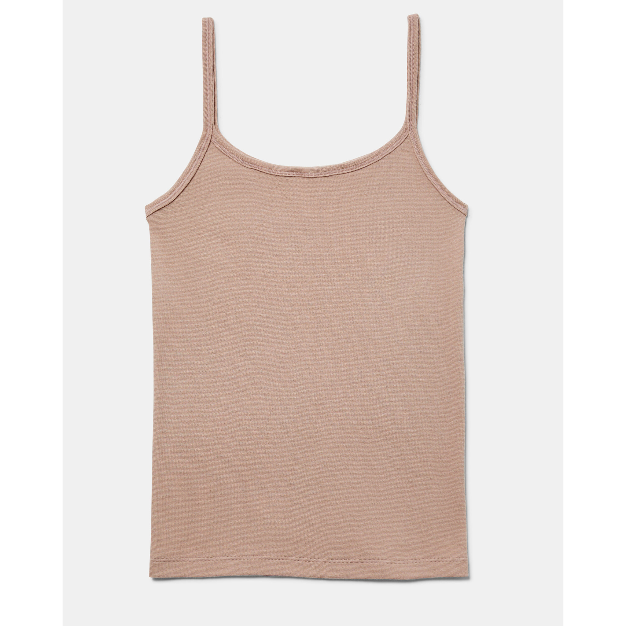 Camiseta de tirantes finos de patrón básico con escote redondo ligeramente escotado