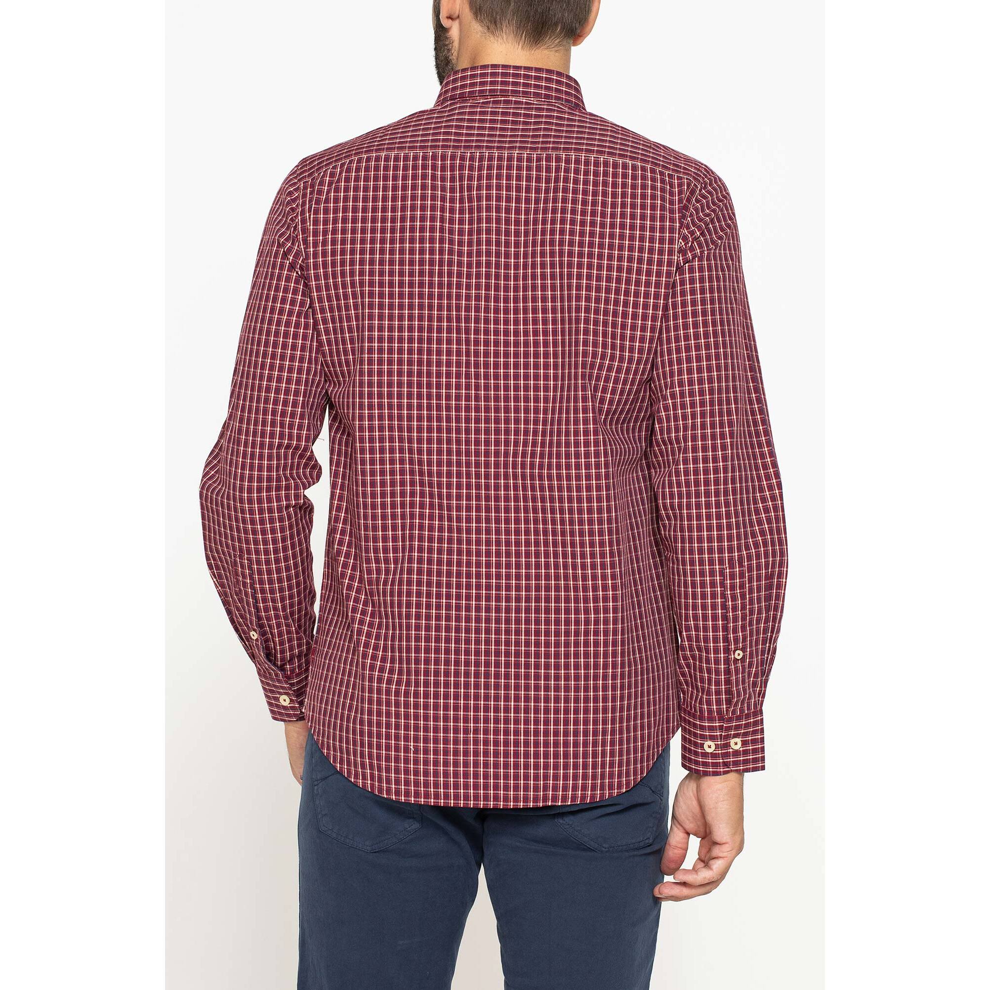CAMICIA FANTASIA TINTO FILO CON COLLO BUTTON-DOWN