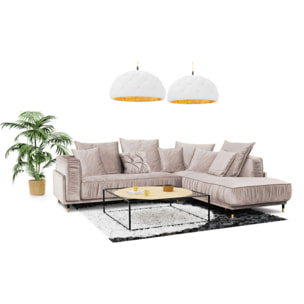 Canapé Velours Angle droit Fiorenzo - 4 Places