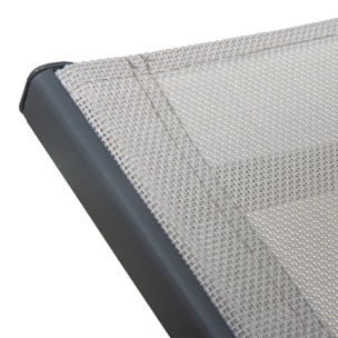 Lot de 2 bains de soleil pliants SICILIA en textilène gris - structure anthracite