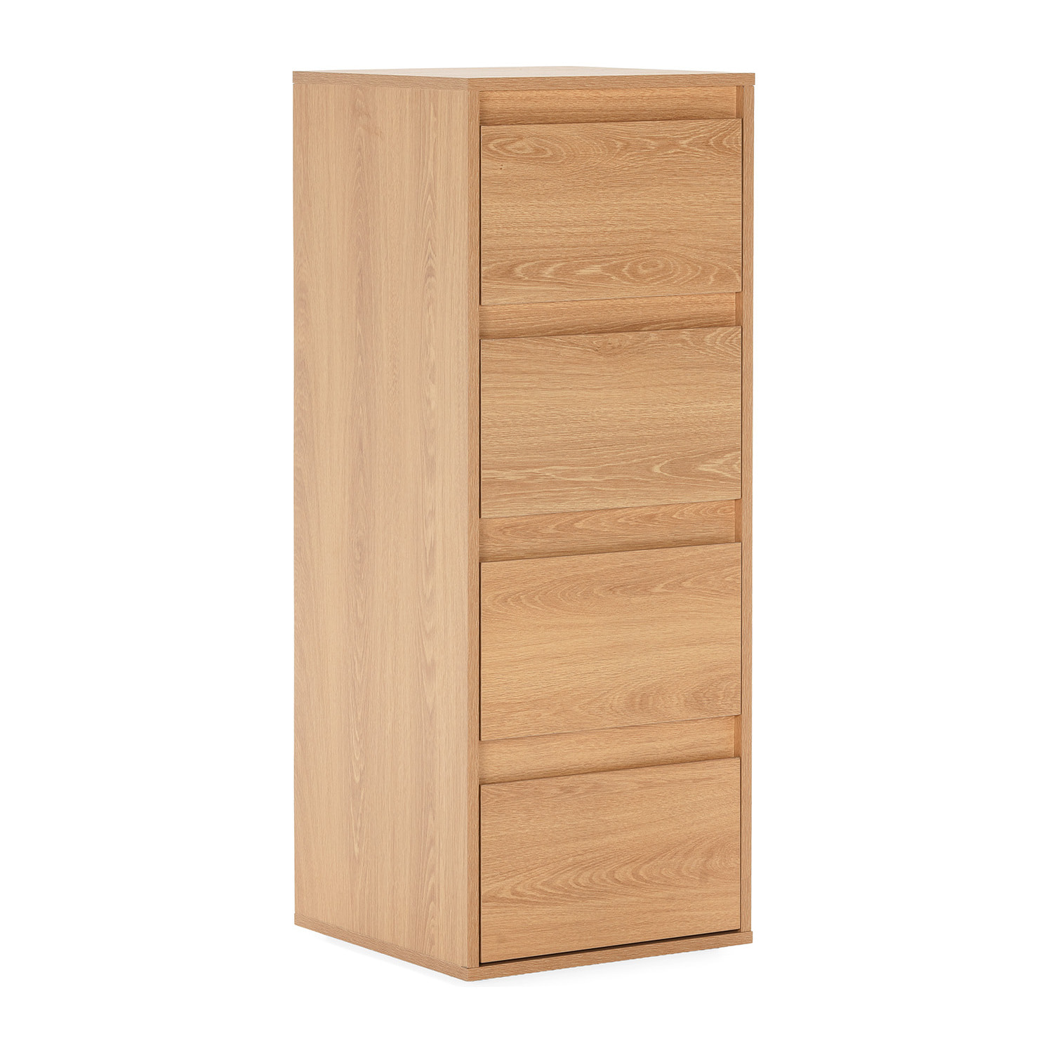 Cómoda alta Tori 4 cajones efecto Roble