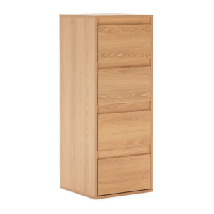 Cómoda alta Tori 4 cajones efecto Roble