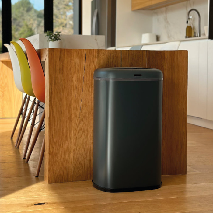 Poubelle automatique inox LOGAN gris 58L