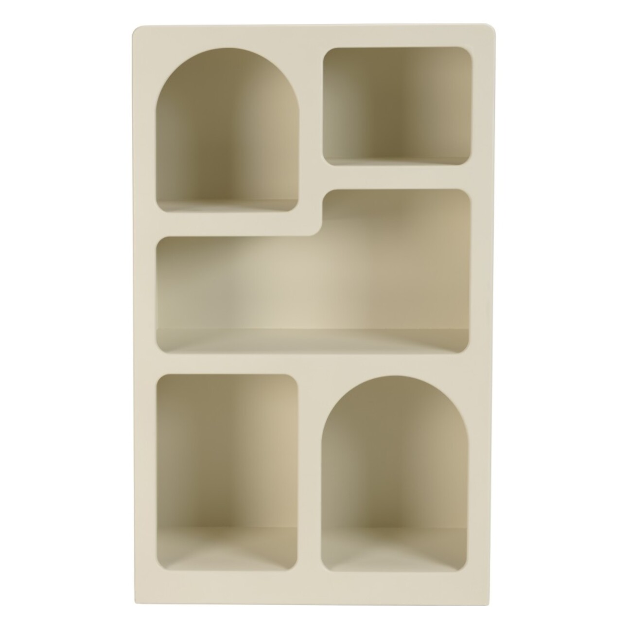 HELENA - Etagère 5 niches 60x24cm en bois peint couleur beige