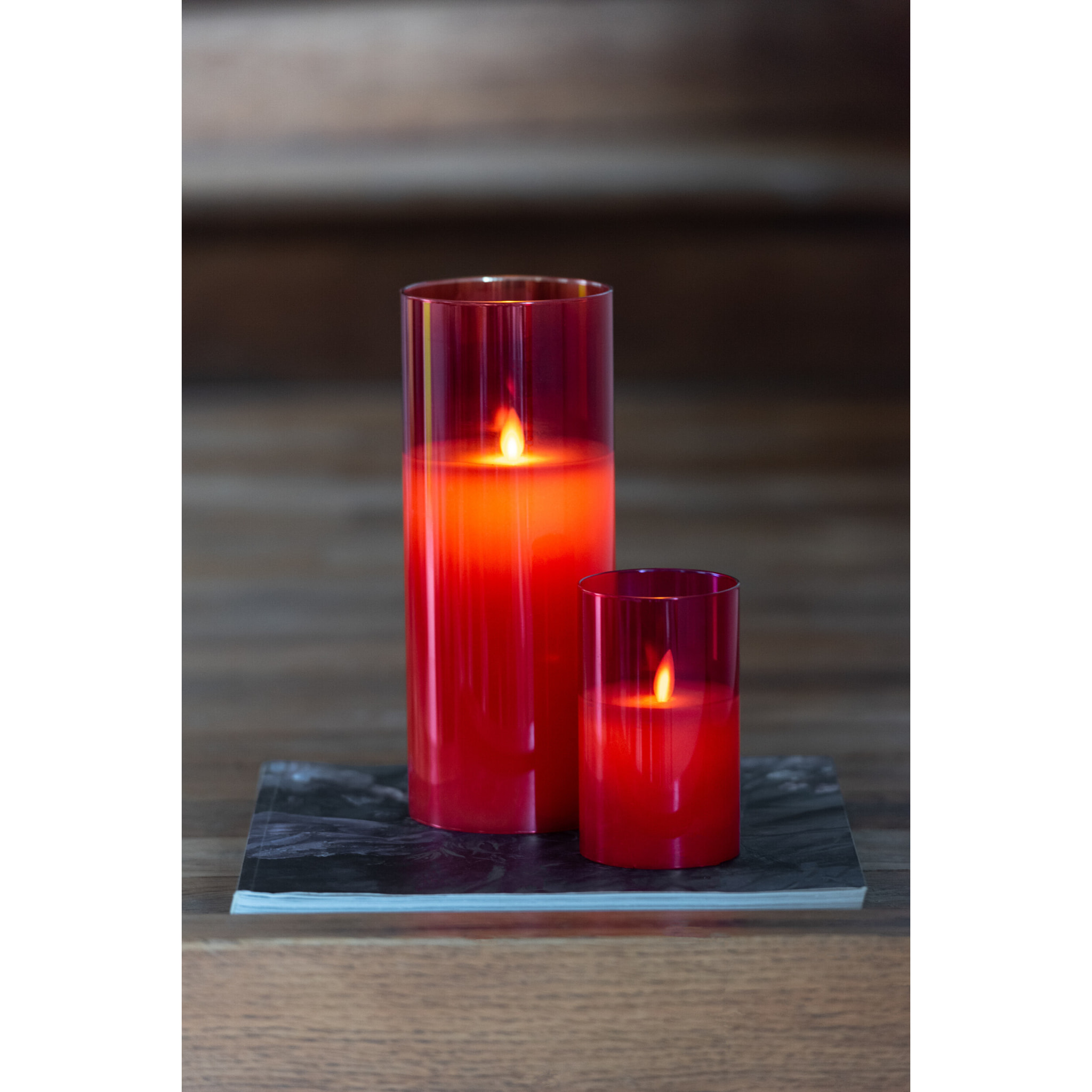 J-Line lampe Brillante - verre - rouge - small - LED