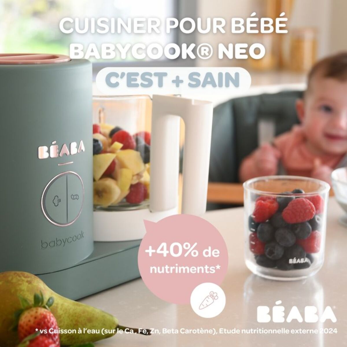 Mixeur Cuiseur Bébé BEABA Babycook neo eucalyptus