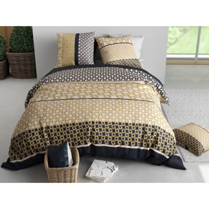 Parure housse de couette 100% coton 57fils + 2 taies Luxore