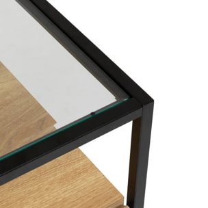 Buffet 2 portes "Aldea" métal et bois beige 140x80cm