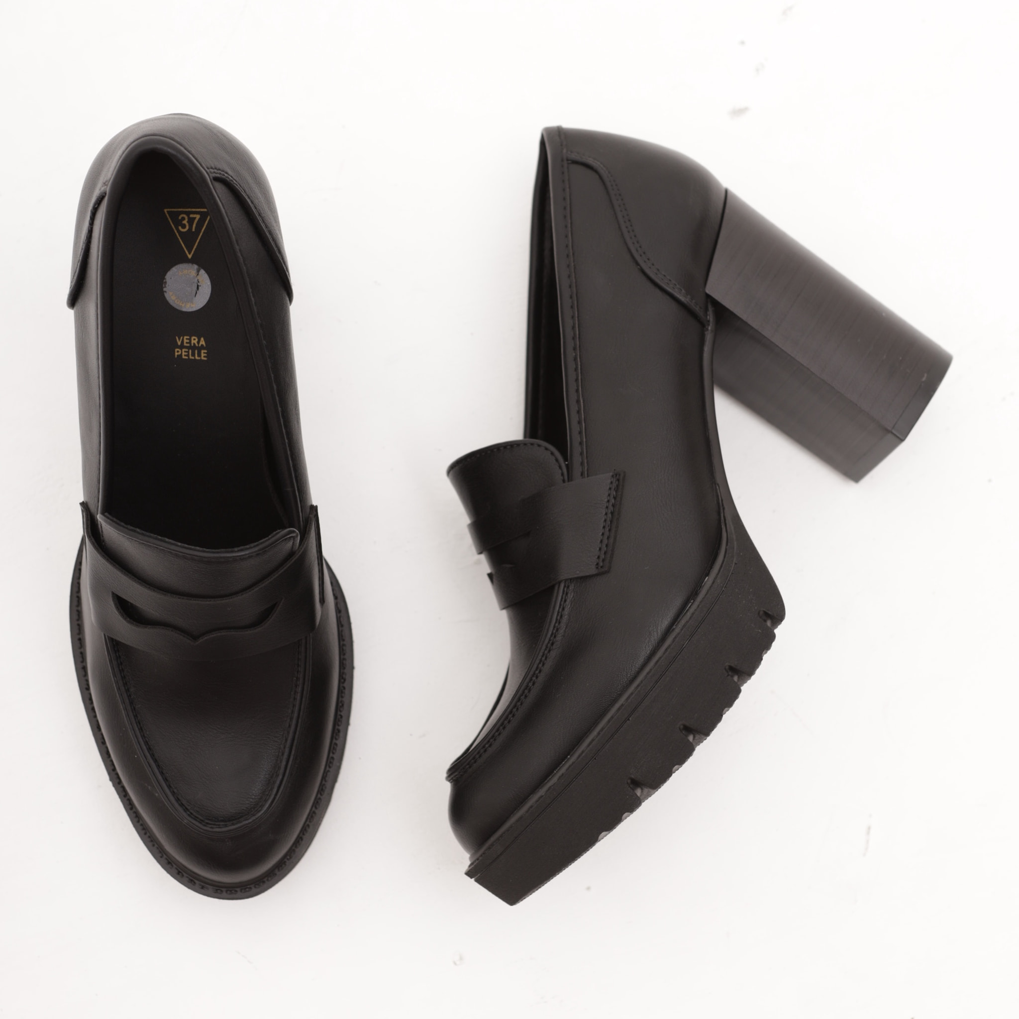 MOCASSINO TACCO E PLATEAU CHOCOLA' NERO