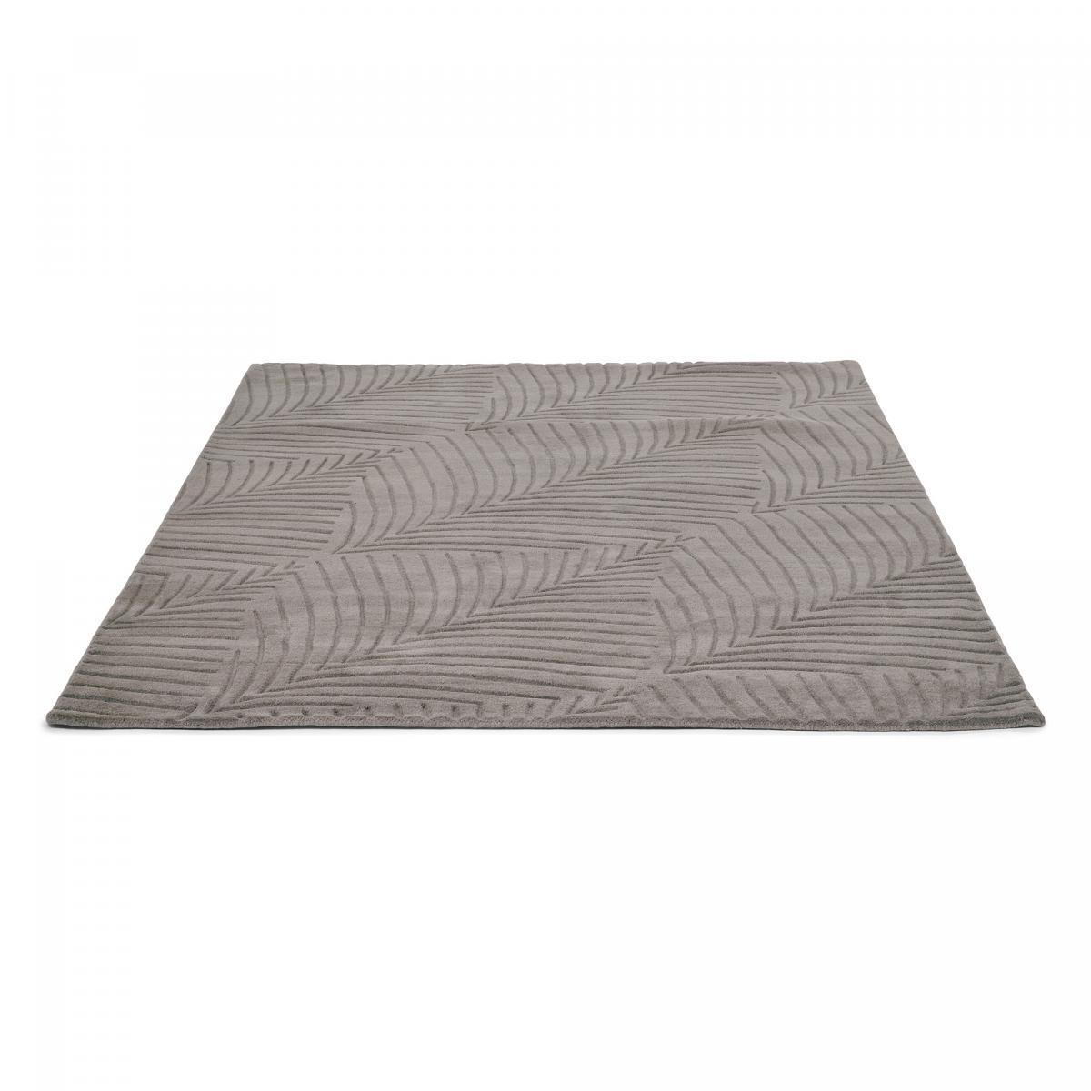 Tapis salon et chambre fait à la main en laine motif faux uni QUITA