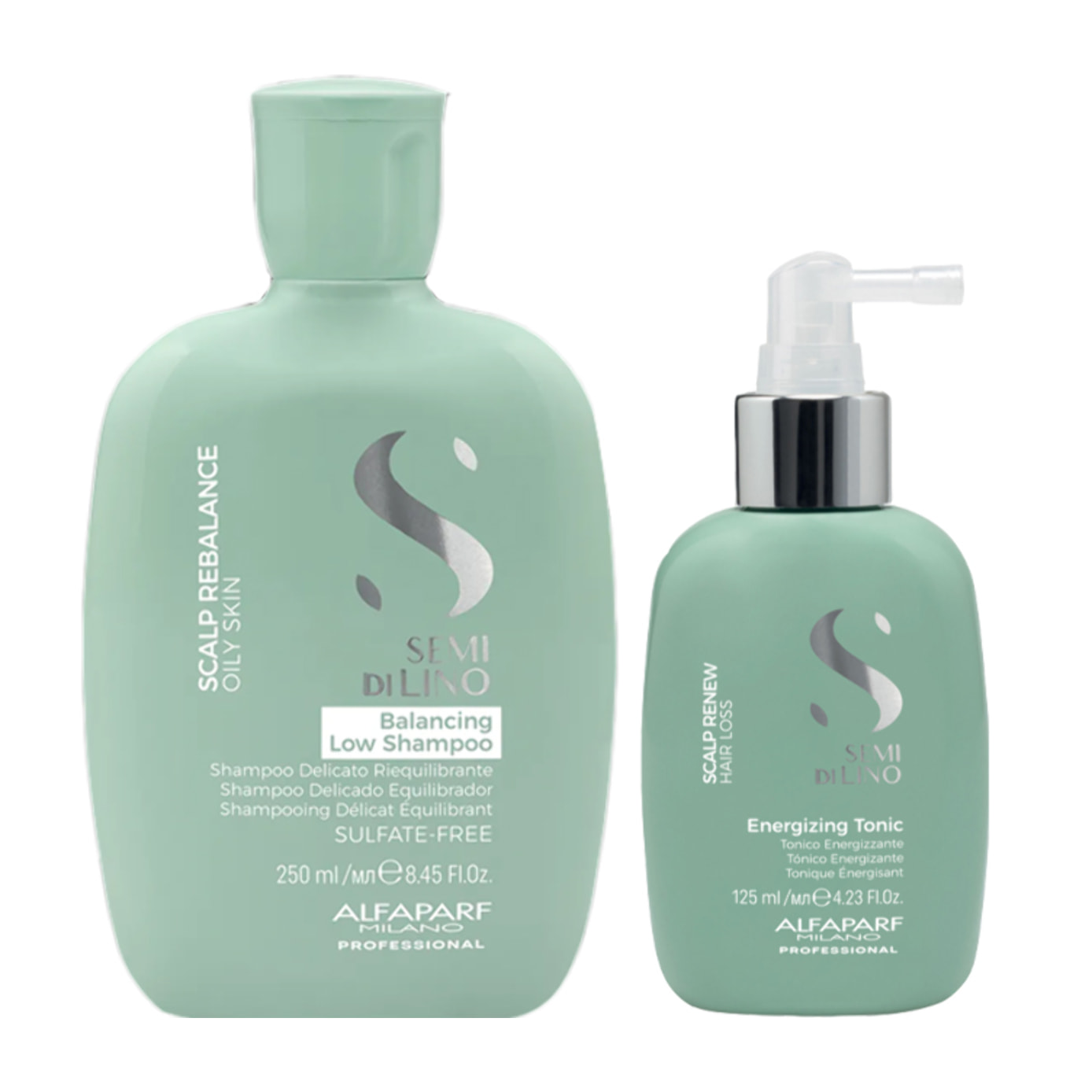 ALFAPARF MILANO Kit Semi Di Lino Balancing Low Shampoo 250ml + Energizing Tonic 125ml