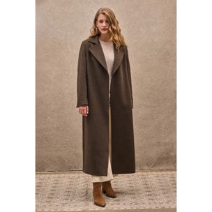 Giaccone Camila Coat marrone scuro con logo Polo Club