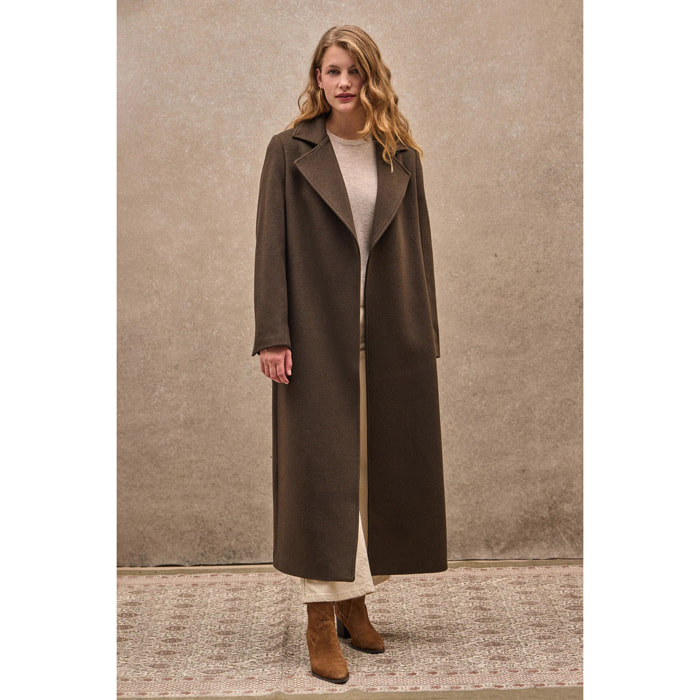 Giaccone Camila Coat marrone scuro con logo Polo Club
