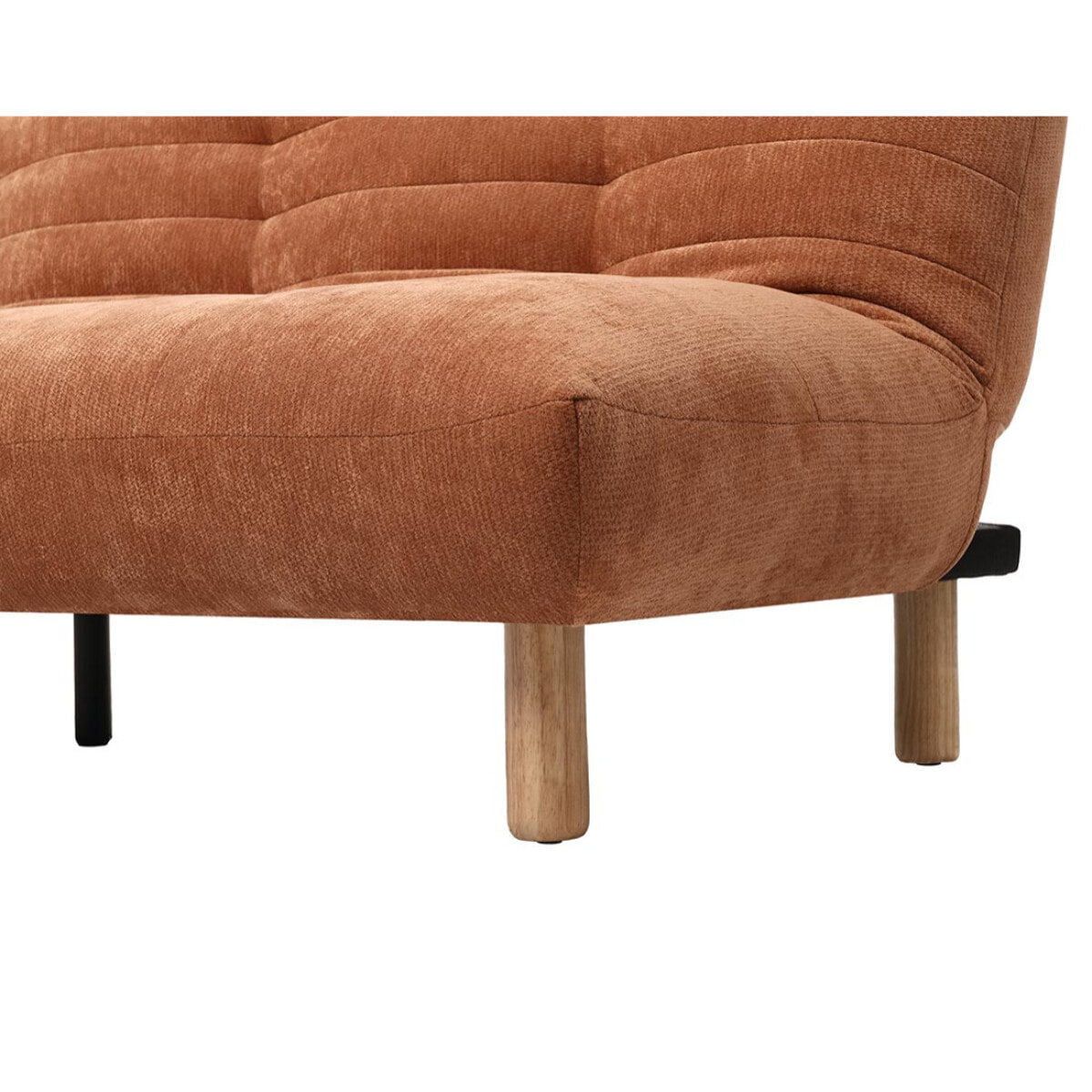 Soan - Banquette 2 places convertible clic-clac en velours texturé - Terracotta