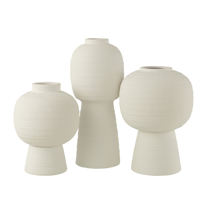 J-Line Vase Lanterne Argile Blanc Large