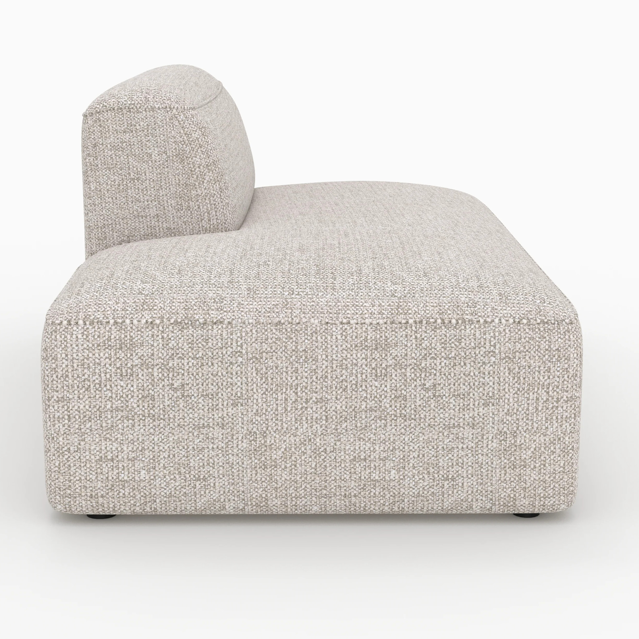 Méridienne dossier à droite pour canapé modulable en tissu beige - Hestia