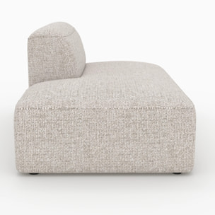 Méridienne dossier à droite pour canapé modulable en tissu beige - Hestia