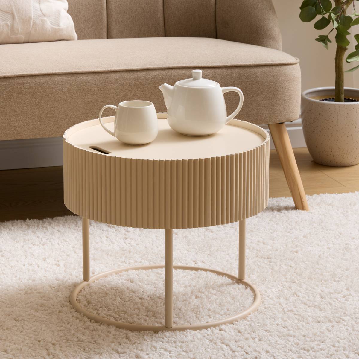 Table basse Juna beige 45x45x40,5cm