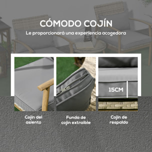 Conjunto de Mesa y Sillas de Jardín para Exterior Juego de 3 Piezas Sillas y Mesa de Ratán con Marco de Aluminio Incluye 2 Sillas 1 Mesa de Vidrio Templado y Cojines Natural y Marrón