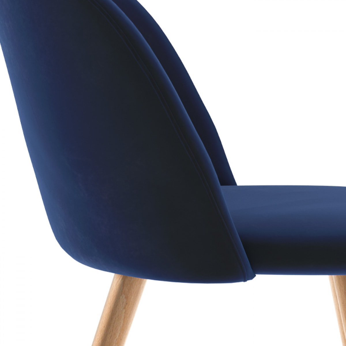 Lot de 2 chaises en velours bleu foncé et pieds en métal - Cozy