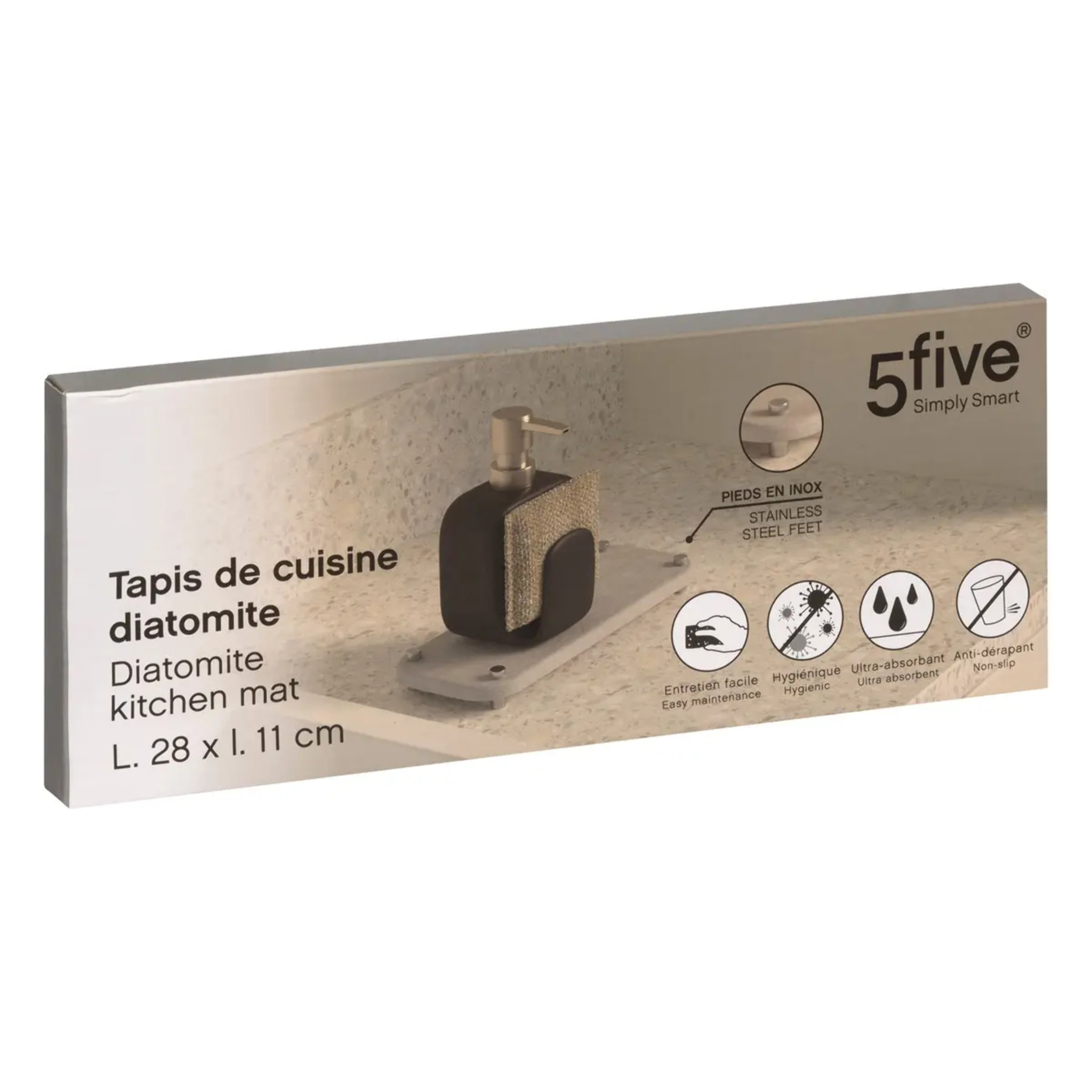 Tapis en diatomite gris 28x11cm