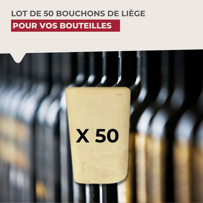 Lot de 50 bouchons de liège coniques Fackelmann Bar Concept