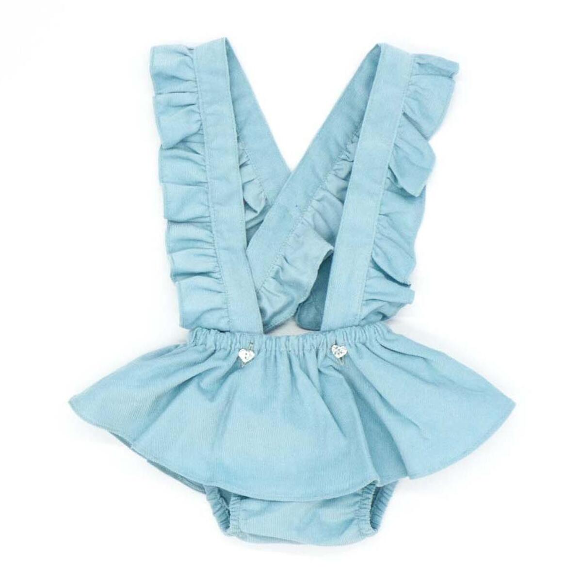 Falda pelele de pana azul