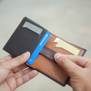 Cartera Hombre Piel Jaslen Lyon Marron Oscuro-Maron