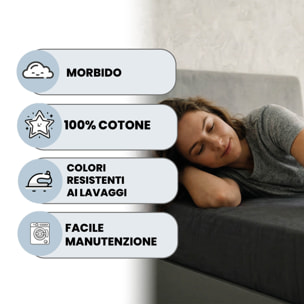 LENZUOLO SOTTO CON ANGOLI MAX COLOR, 100% COTONE MADE IN ITALY - MATRIMONIALE