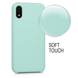 Coque iPhone Xr Silicone Liquide toucher doux, Anti Chocs Vert Pale