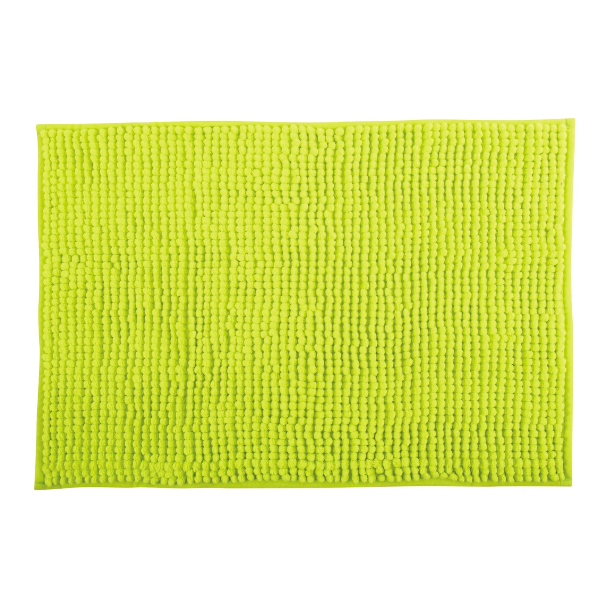 Alfombra de chenille para baño, Color Verde (60 x 90 cm) - MSV.