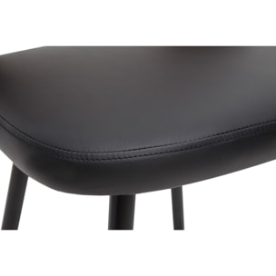 Tabourets de bar design noirs et noyer H66.5 (lot de 2) FALCOM