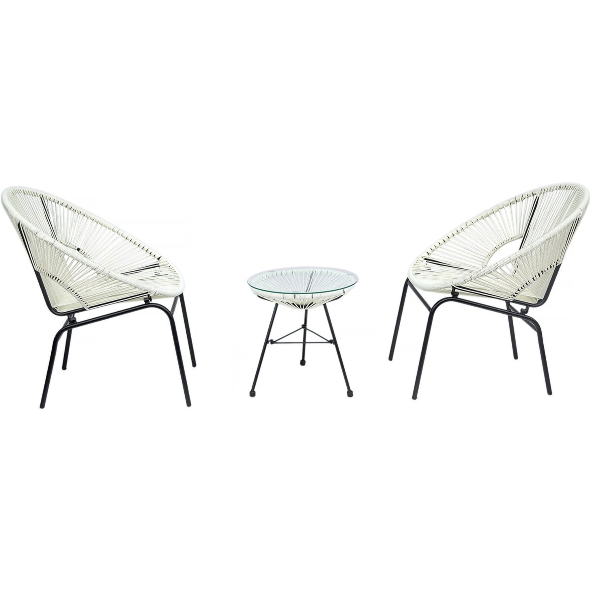 Salon de jardin acapulco "Poli"- 2 places - Blanc