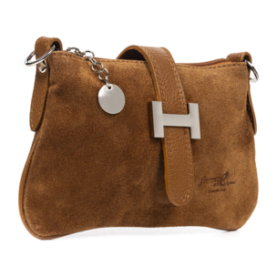 Allerona Bolso de mano Mujer.Piel auténtica Gamuza Dollaro