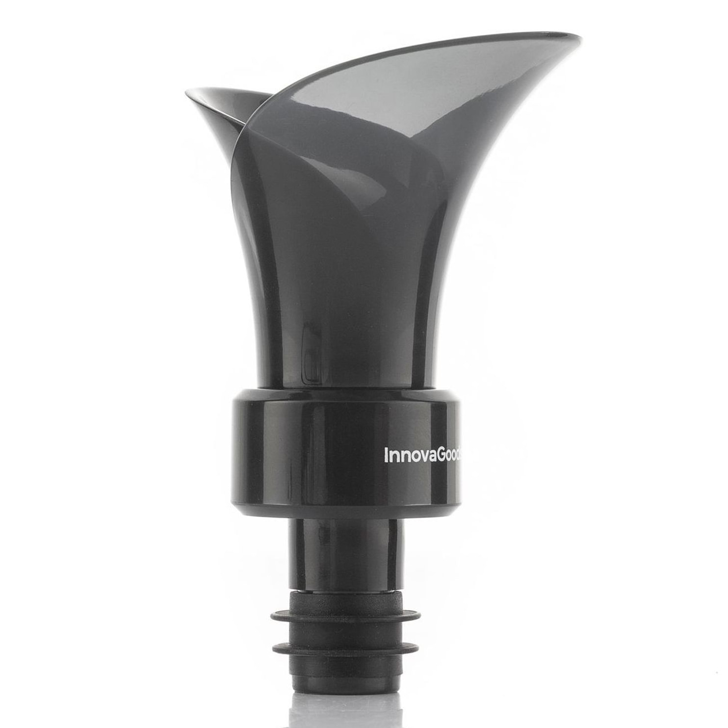 Tappo aeratore e dispenser per vino 2 in 1 Wintopp InnovaGoods - silicone - nero - 5 x 4,5 x 10 cm