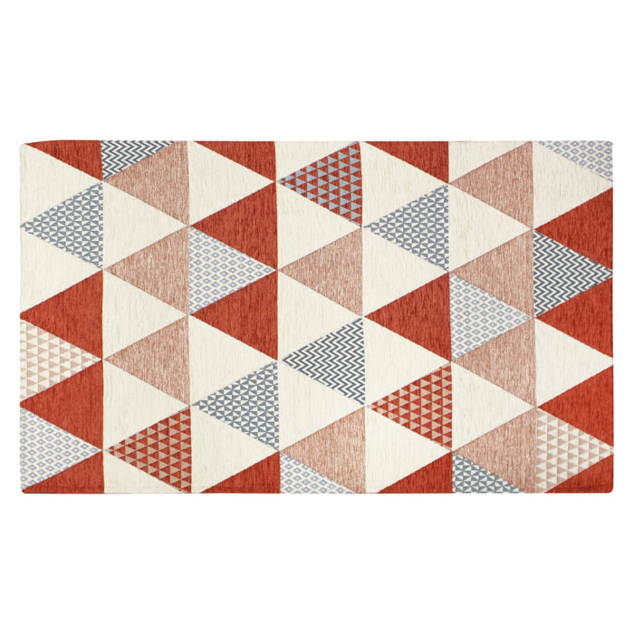 TAPPETO ARREDO TRIANGOLI RUGGINE CON FONDO ANTISCIVOLO