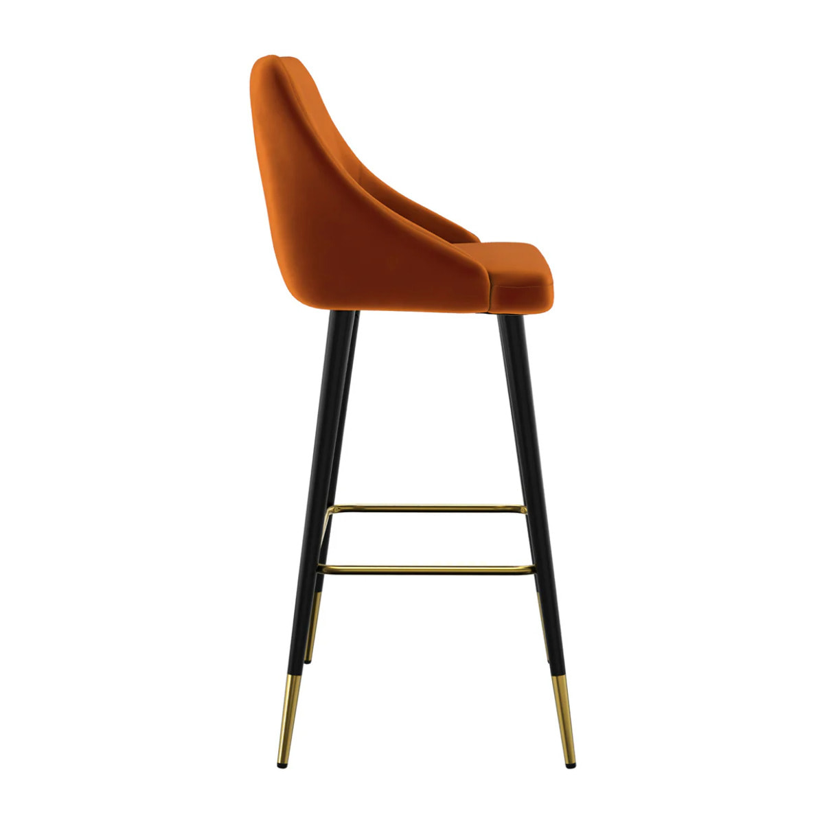Lot de 2 chaises de bar en velours orange 77.5 cm - Aristote