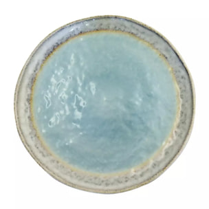ASSIETTE PLATE TURQUOISE EN PORCELAINE 27X27X1.6CM