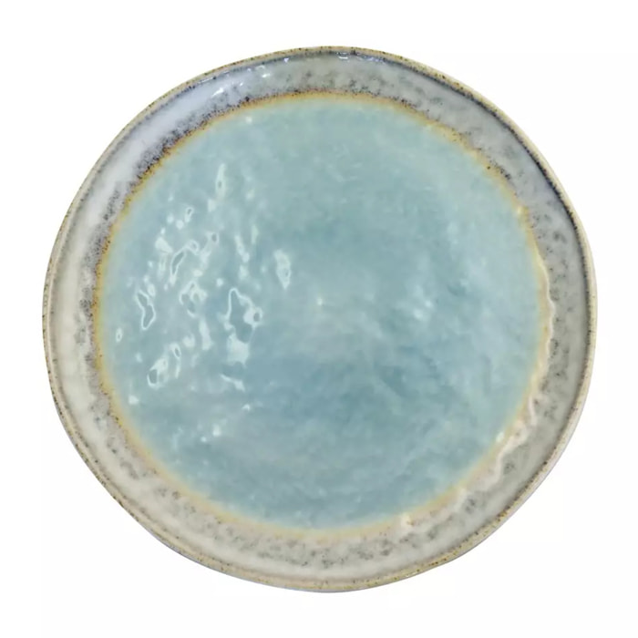 ASSIETTE PLATE TURQUOISE EN PORCELAINE 27X27X1.6CM