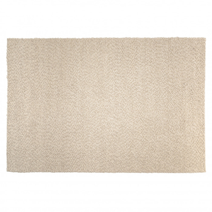 QUENTIN - Tapis rectangulaire 200x290cm en laine bouclée couleur beige