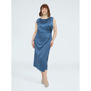 Fiorella Rubino - Vestito in raso con drappeggio - Blu